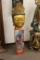 Oriental head on a pedestal, wooden