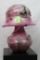 Jean Claude Novaro, large pink lamp, handmade glass, signed and dated, heig