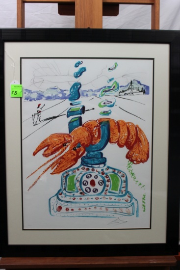 Salvador Dali, Cybernatic Lobster Telephone, lithograph, 21-3/8" x 28-1/4",