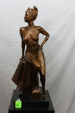 Victor Issa, Essence, stylized female nude, bronze sculpture, height 31