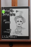 Marcel Marceau poster, autographed by Marcel Marceau, 21-1/2