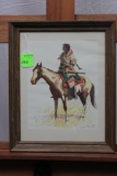 Frederic Remington, Indian on a Horse, lithograph, 11-1/2