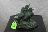 In the style of Leonardi Rossi, Baby Ducks, bronze sculpture, height 10