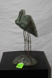 Unknown artist, Crane, bronze sculpture, height 17