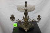 Candelabra made of brass and glass, height 15