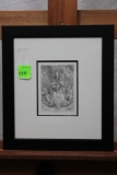 Arbe, Queen of Hearts, original pencil drawing, 7-1/8