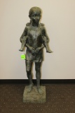 Two Children Playing, bronze, height 50