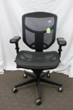 Adjustable office chair with mesh back and seat