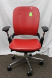 Steelcase COACH office chair, red leather