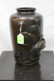 Bronze bird vase, height 17