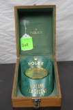 Rolex clock with case, 3-1/2