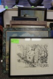 Ten various size prints and lithographs