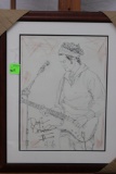 Mike Sullivan, Doyle Bramhall, original charcoal and pastel, piece is signe