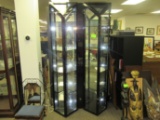 Pair of six-sided display cabinets, electrified, 20