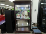 Sliding glass door display cabinet with beveled glass, electrified, 38