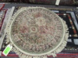 Oriental rug, round, beige, 40