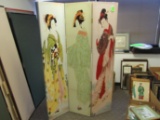 Chinese screen, double sided, with geisha girls, 46
