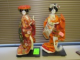 Two geisha girls on stand, height 18