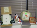 Lot of Books, enclosed book Bamboo Fence, book Japanese Garden, vase, dolls