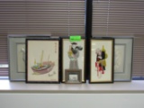 Seven Chinese 3D relief shadowboxes
