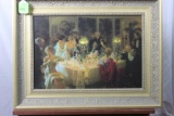 Jules Grun, Dinner Party, original oil, 23-1/2