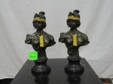 Two pieces, bronze figurines, signed by the artist, height 15-1/2