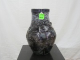 Jean Claude Novaro, purple vase, handmade glass, signed on the bottom by th