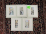 Five Venice Canal scenes, signed by the artist, image size 2