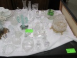 Miscellaneous glassware and candlesticks
