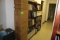 Two sections of laminate wood bookcases