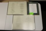 Three framed menus from Paul Bocuse and Charlie Trotter