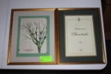 Two signed and framed dinner menus