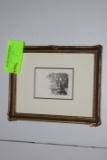 Signed etching by Andrea Ricceri, 120/310, signed lower right corner, frame