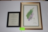 Two signed and framed restaurant menus
