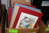 Box of assorted prints