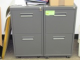 Two two-drawer filing cabinets on casters