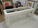 Glass insert table, height 27-1/2
