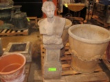 Bust of a woman on a pedestal