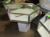 Hexagon glass display case
