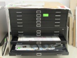 Safco filing cabinet with ten thin drawers, height 46-1/2