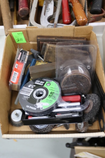 Wire brushes, cut off wheels, knife sharpener set