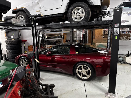 Rotary 4-post auto lifts, height 83", length 14'5", width 8'4", post dimensions 3' x 6', late rem...