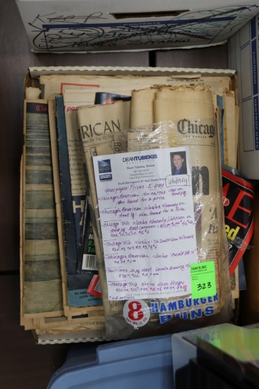 Miscellaneous newsprint, Chicago Tribune, Chicago America, Kennedy's Death