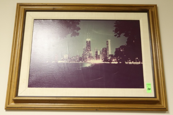 Framed oil on canvas, Chicago scene, signed Gary  right corner, sight size 23¼” x 15¾”