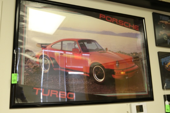 Framed poster, Porsche Turbo, 37" x 25"