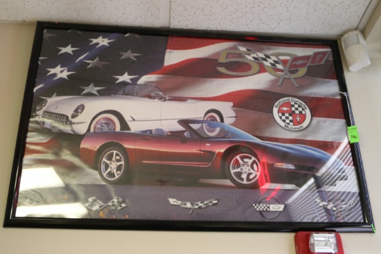 Framed Corvette poster