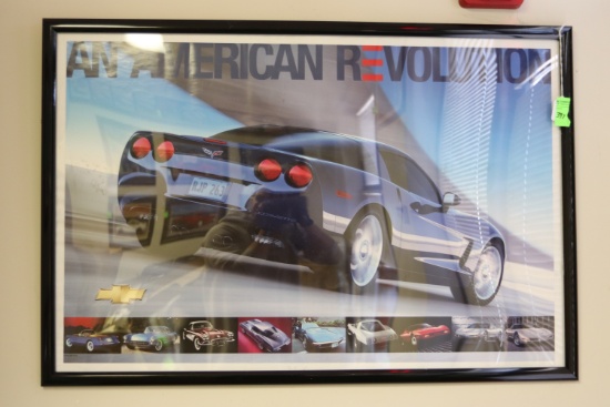 Framed Corvette poster