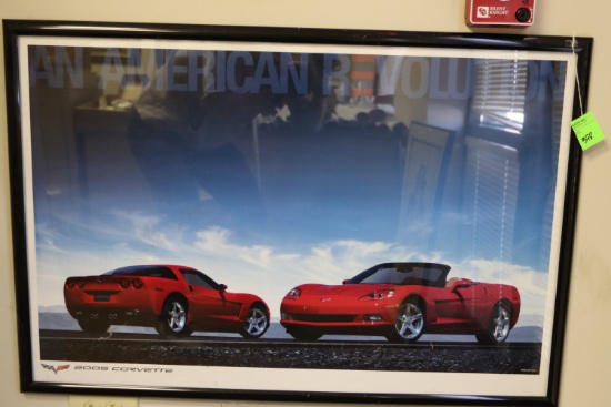 Framed Corvette poster