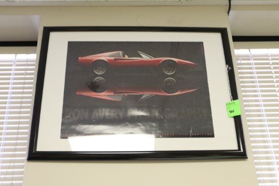 Framed Corvette poster