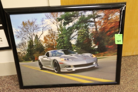 Framed Corvette poster